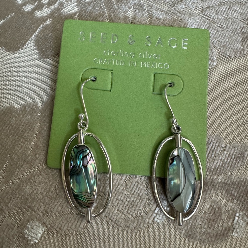 seed and sage sterling silver reversible earrings